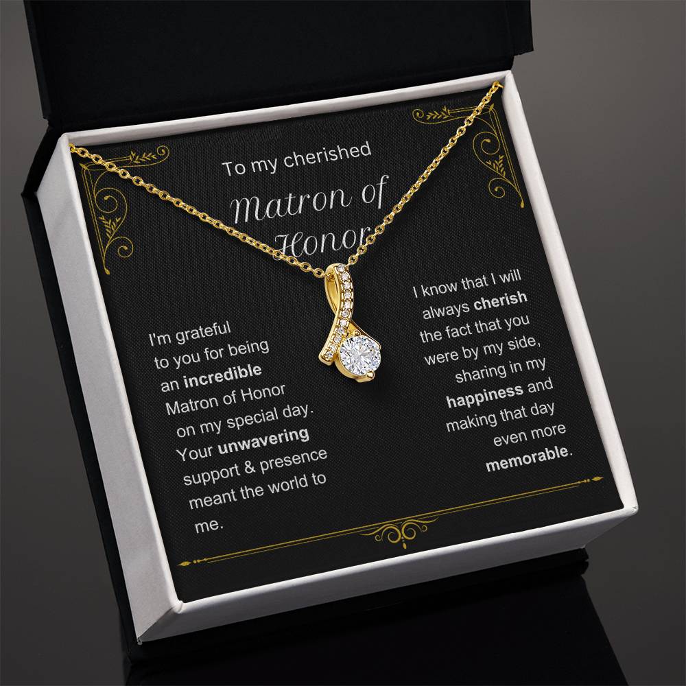 Unwavering support - Alluring Beauty Necklace - Gift for Matron of Honor - VindiBoutique