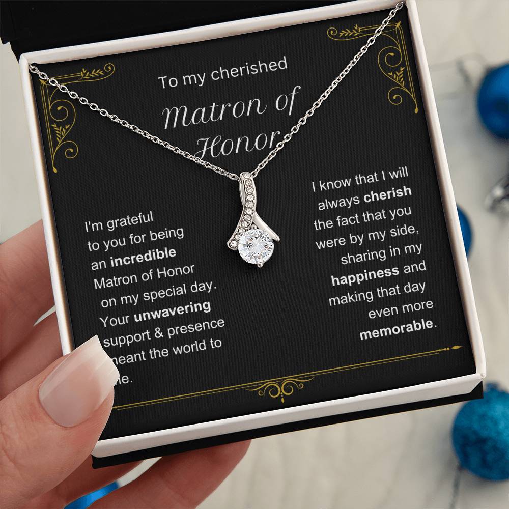 Unwavering support - Alluring Beauty Necklace - Gift for Matron of Honor - VindiBoutique