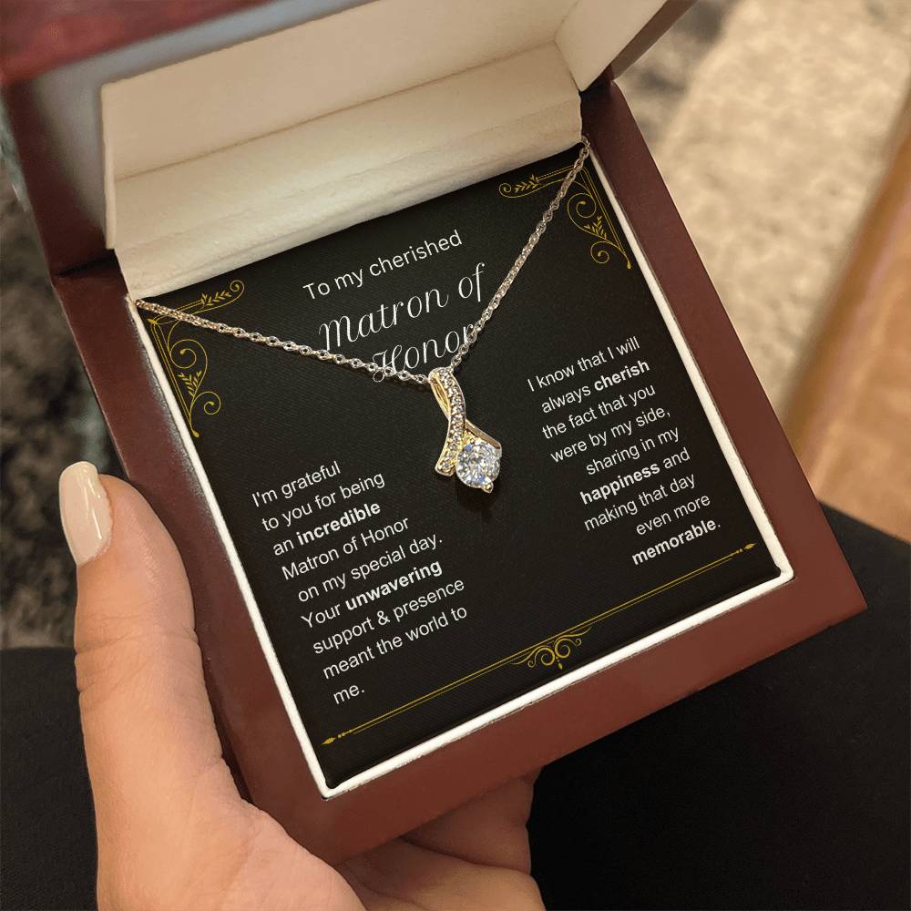 Unwavering support - Alluring Beauty Necklace - Gift for Matron of Honor - VindiBoutique