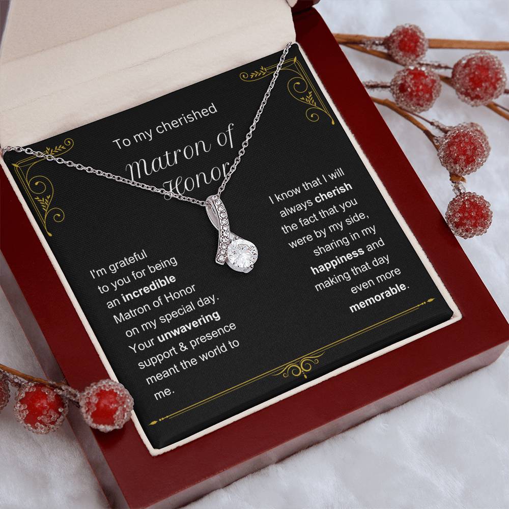 Unwavering support - Alluring Beauty Necklace - Gift for Matron of Honor - VindiBoutique