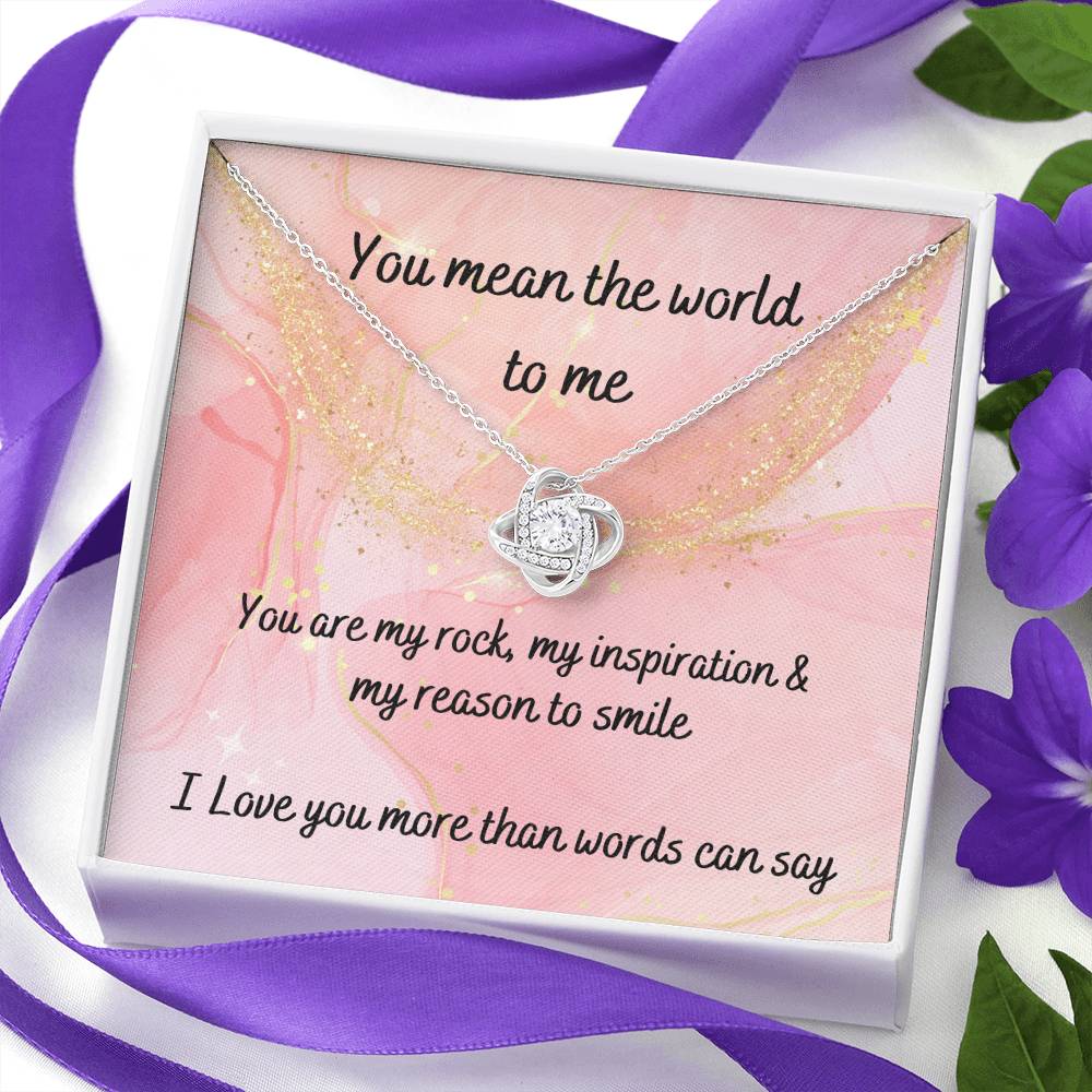 You mean the world to me - Love knot necklace - a gift for a friend or loved one - VindiBoutique