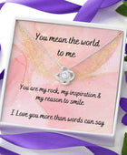 You mean the world to me - Love knot necklace - a gift for a friend or loved one - VindiBoutique